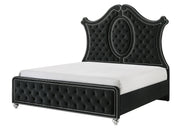 Cameo Black King Upholstered Panel Bed from Crown Mark - DMV Furniture
