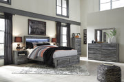 Baystorm Gray LED Footboard Storage Platform Bedroom Set from Ashley - DMV Furniture