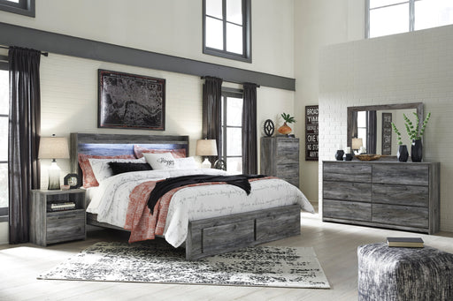 Baystorm Gray LED Footboard Storage Platform Bedroom Set from Ashley - DMV Furniture