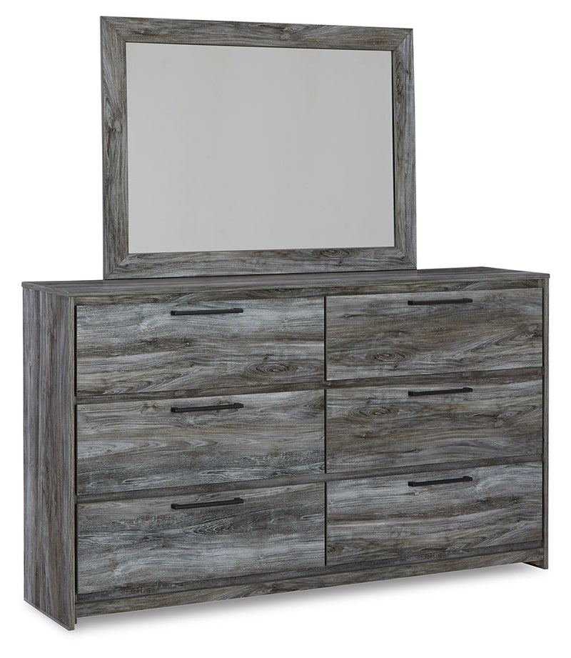 Baystorm Gray Queen Panel Bed with 2 Side Storage, Dresser, Mirror, and Nightstand from Ashley - DMV Furniture