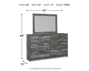 Baystorm Gray Queen Panel Bed with 2 Side Storage, Dresser, Mirror, and Nightstand from Ashley - DMV Furniture