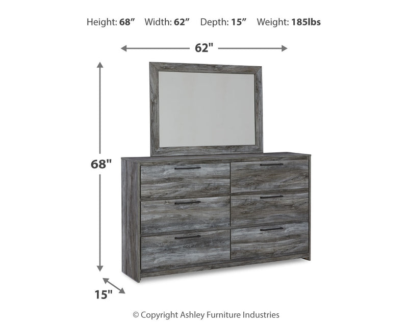 Baystorm Gray Queen Panel Bed with 2 Side Storage, Dresser, Mirror, and Nightstand from Ashley - DMV Furniture