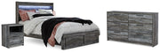 Baystorm Gray Queen Panel Storage Bed, Dresser and Nightstand from Ashley - DMV Furniture