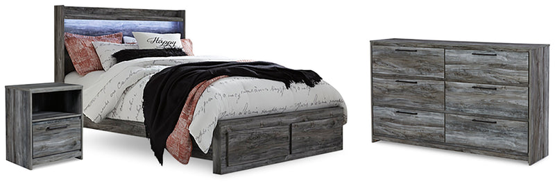 Baystorm Gray Queen Panel Storage Bed, Dresser and Nightstand from Ashley - DMV Furniture
