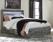 Baystorm Gray Queen Panel Bed with 2 Side Storage, Dresser, Mirror, and Nightstand from Ashley - DMV Furniture