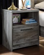 Baystorm Gray Queen Panel Bed with 2 Side Storage, Dresser, Mirror, and Nightstand from Ashley - DMV Furniture