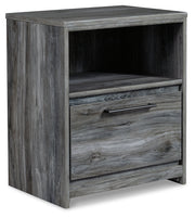 Baystorm Gray Queen Panel Bed with 2 Side Storage, Dresser, Mirror, and Nightstand from Ashley - DMV Furniture