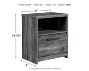 Baystorm Gray Queen Panel Storage Bed with Mirrored Dresser and Nightstand from Ashley - DMV Furniture