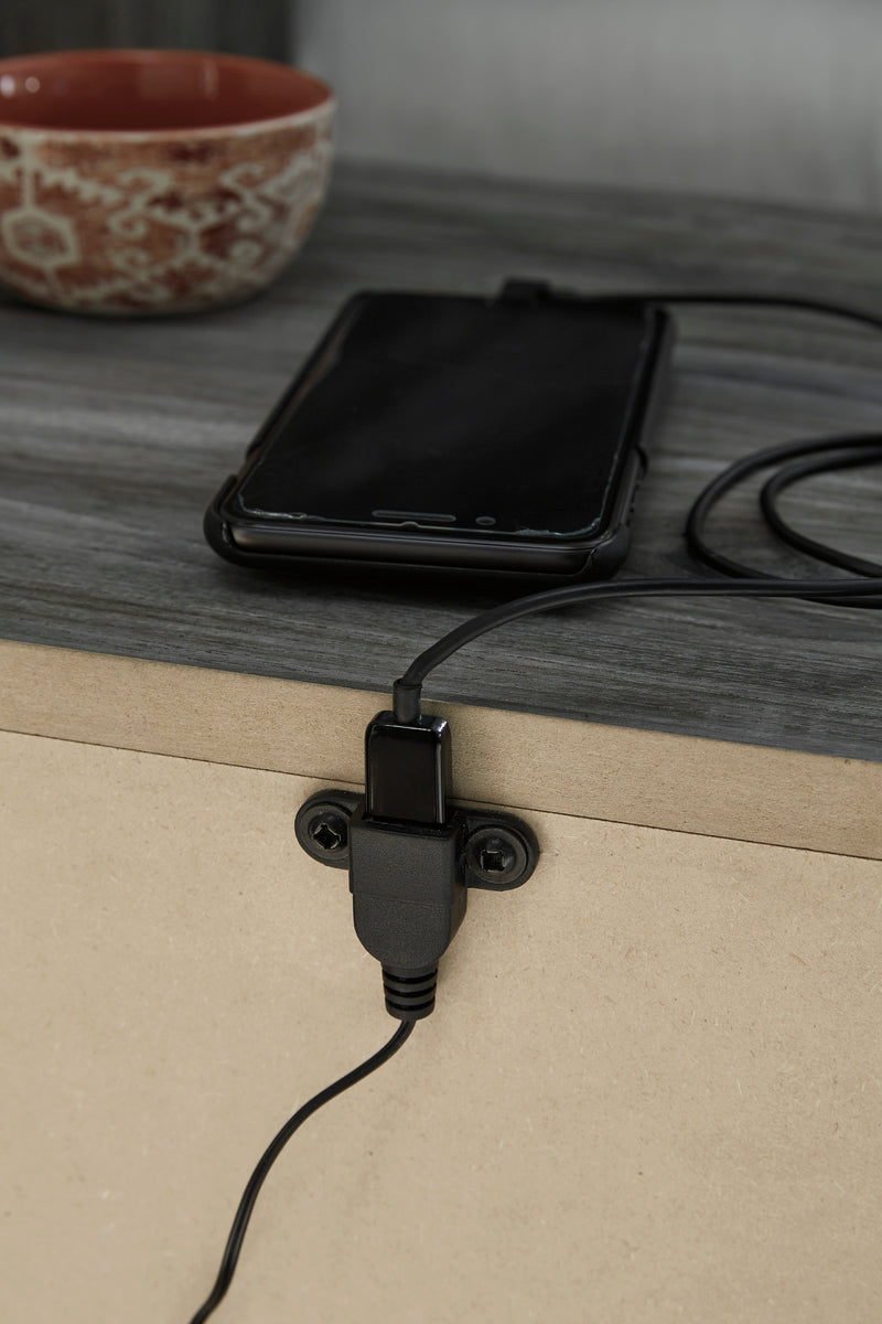 Baystorm Gray LED Double Side/Footboard Storage Platform Bedroom Set from Ashley - DMV Furniture
