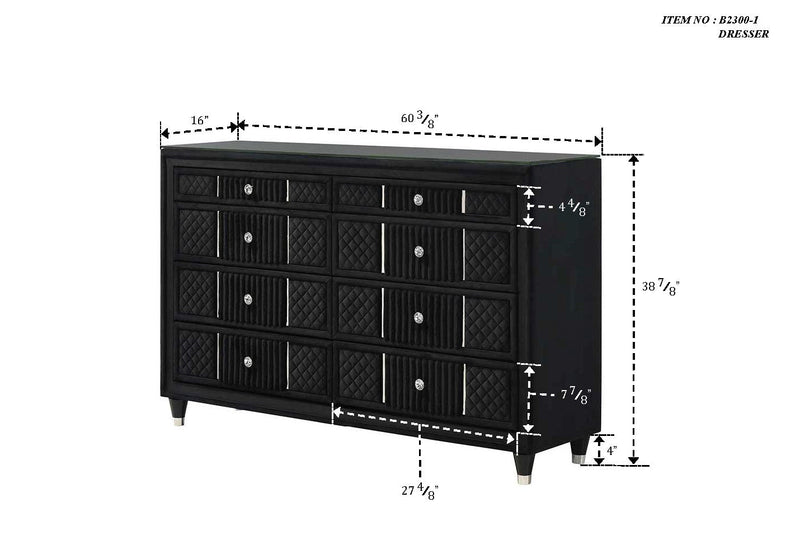 Armany Black Dresser from Crown Mark - DMV Furniture