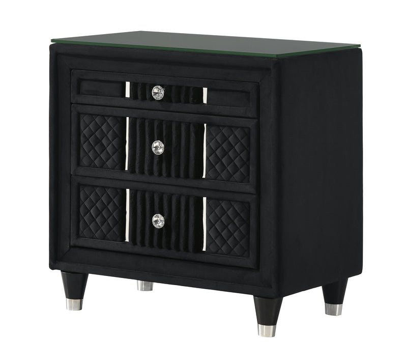 Armany Black Nightstand from Crown Mark - DMV Furniture