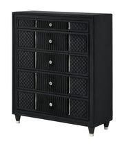 Armany Black Velvet Upholstered Bedroom Set from Crown Mark - DMV Furniture