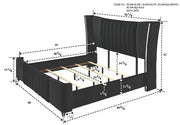 Armany Black Velvet Upholstered Bedroom Set from Crown Mark - DMV Furniture