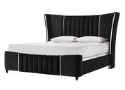 Armany Black Velvet Upholstered Bedroom Set from Crown Mark - DMV Furniture