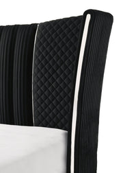 Armany Black Velvet Upholstered Bedroom Set from Crown Mark - DMV Furniture