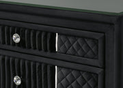 Armany Black Velvet Upholstered Bedroom Set from Crown Mark - DMV Furniture