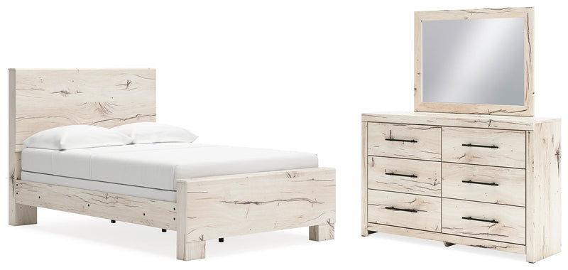Lawroy Light Natural Full Panel Bed, Dresser and Mirror from Ashley - DMV Furniture