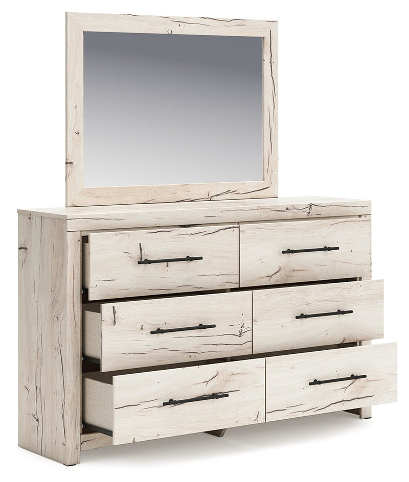 Lawroy Light Natural Full Panel Bed, Dresser and Mirror from Ashley - DMV Furniture