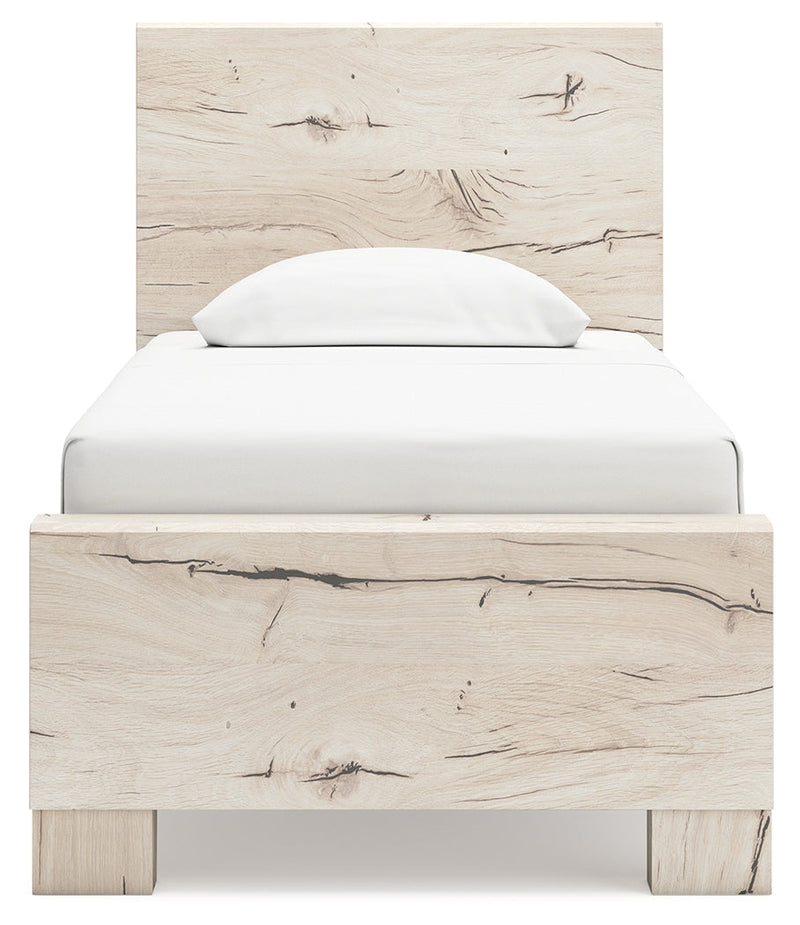 Lawroy Light Natural Twin Panel Bed, Dresser and Mirror from Ashley - DMV Furniture