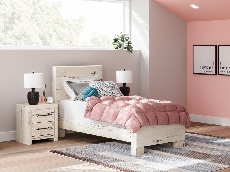 Lawroy Light Natural Twin Panel Bed, Dresser and Mirror from Ashley - DMV Furniture