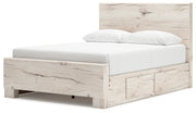 Lawroy Light Natural Queen Panel Bed with Storage, Dresser and Mirror from Ashley - DMV Furniture