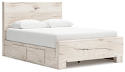 Lawroy Light Natural Queen Panel Bed with Storage, Dresser and Mirror from Ashley - DMV Furniture