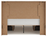 Lawroy Light Natural Queen Panel Bed with Storage, Dresser and Mirror from Ashley - DMV Furniture