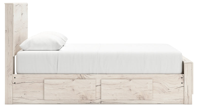 Lawroy Light Natural Queen Panel Bed with Storage, Dresser and Mirror from Ashley - DMV Furniture