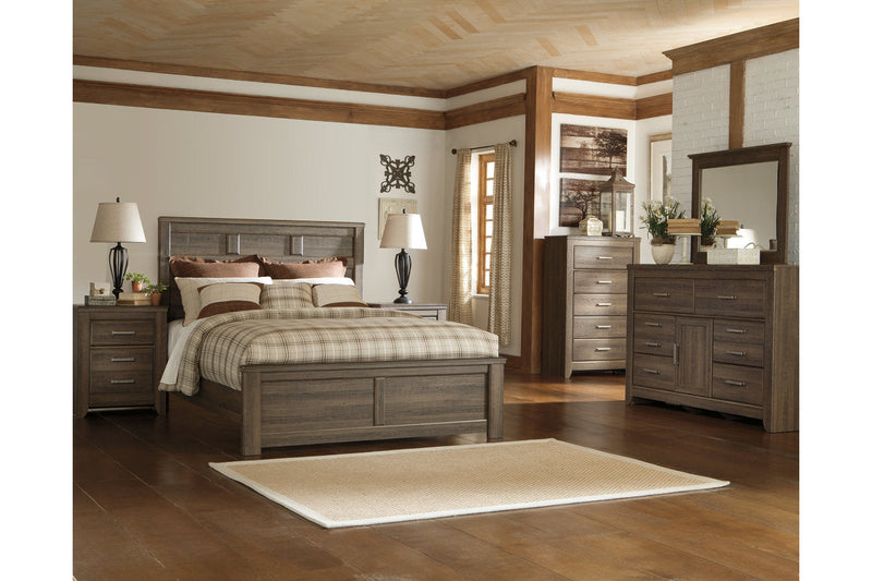 Juararo Dark Brown California King Panel Bed -  Ashley - DMV Furniture