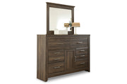 Juararo Dark Brown Dresser and Mirror -  Ashley - DMV Furniture