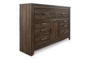 Juararo Dark Brown Dresser and Mirror -  Ashley - DMV Furniture
