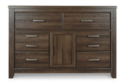 Juararo Dark Brown Dresser and Mirror -  Ashley - DMV Furniture