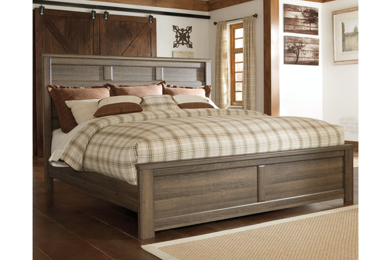 Juararo Dark Brown California King Panel Bed -  Ashley - DMV Furniture