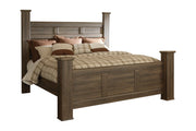 Juararo Dark Brown California King Poster Bed -  Ashley - DMV Furniture
