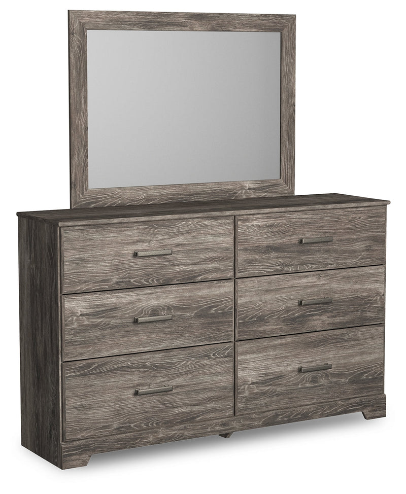 Ralinksi Gray Twin Panel Bed with Mirrored Dresser from Ashley - DMV Furniture