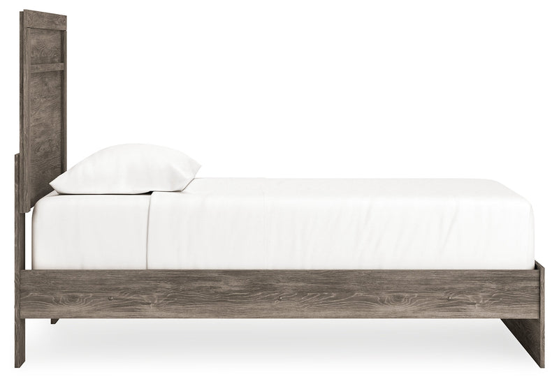 Ralinksi Gray Twin Panel Bed with Mirrored Dresser from Ashley - DMV Furniture
