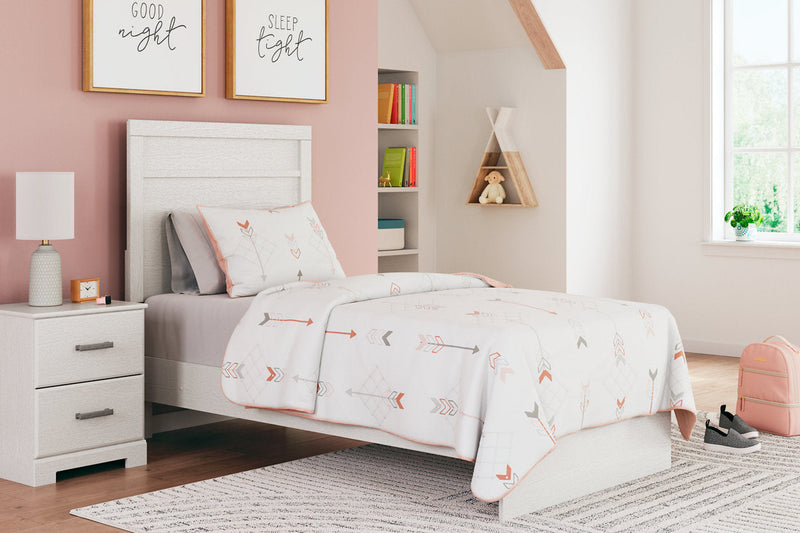 Stelsie White Twin Panel Bed -  Ashley - DMV Furniture