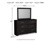 Belachime Charcoal Twin Panel Bed with Mirrored Dresser from Ashley - DMV Furniture