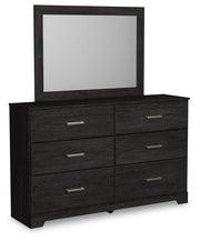 Belachime Charcoal Queen Panel Bed, Dresser, Mirror, Chest and Nightstand from Ashley - DMV Furniture