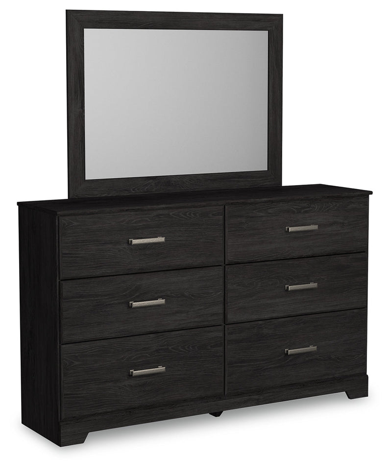 Belachime Charcoal Queen Panel Bed, Dresser, Mirror, Chest and Nightstand from Ashley - DMV Furniture