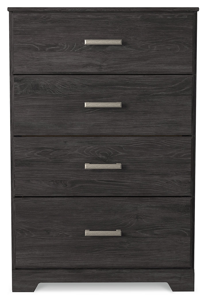 Belachime Charcoal Queen Panel Bed, Dresser, Mirror, Chest and Nightstand from Ashley - DMV Furniture