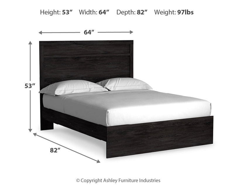 Belachime Charcoal Queen Panel Bed, Dresser and Mirror from Ashley - DMV Furniture