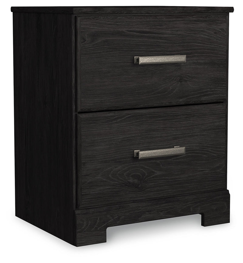 Belachime Charcoal Queen Panel Bed and Nightstand from Ashley - DMV Furniture