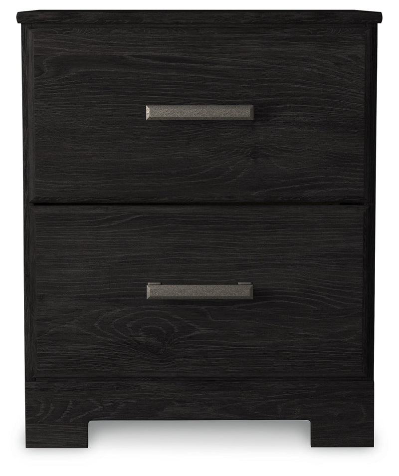 Belachime Charcoal Queen Panel Bed and Nightstand from Ashley - DMV Furniture