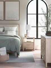Cadmori Two-tone Upholstered Panel Bedroom Set from Ashley - DMV Furniture