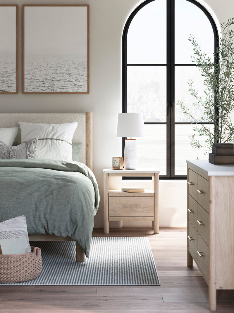 Cadmori Two-tone Upholstered Panel Bedroom Set from Ashley - DMV Furniture