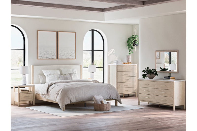 Cadmori Two-tone King Upholstered Panel Bed from Ashley - DMV Furniture