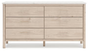 Cadmori Two-tone Queen Upholstered Panel Bed, Dresser and Nightstand from Ashley - DMV Furniture