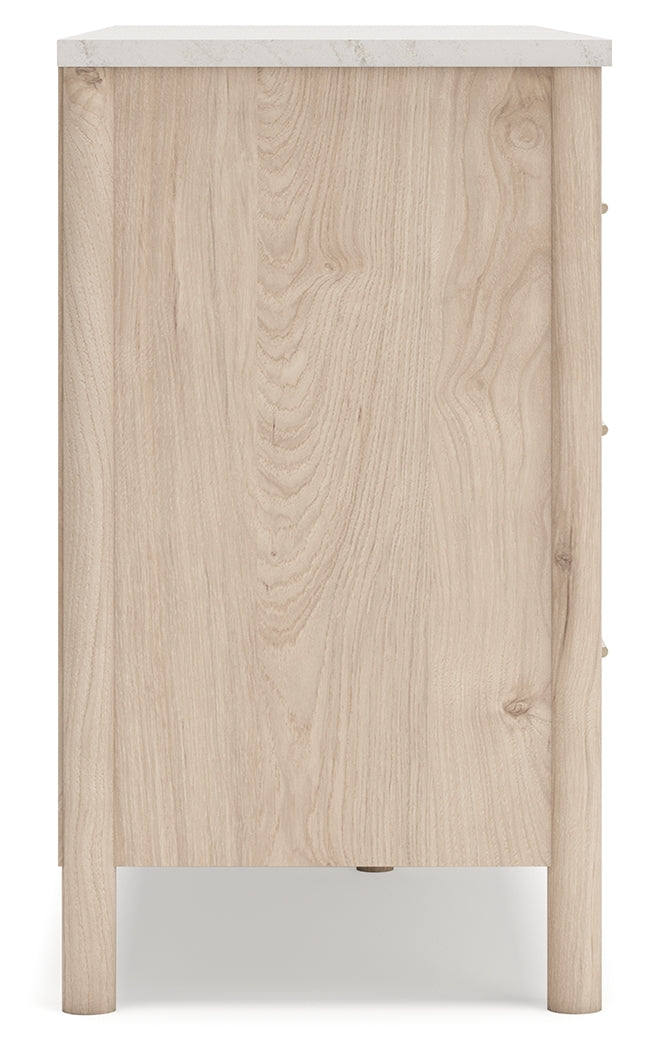 Cadmori Two-tone Queen Upholstered Panel Bed, Dresser and Nightstand from Ashley - DMV Furniture