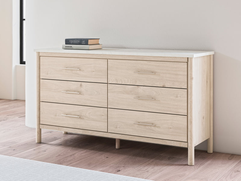 Cadmori Two-tone Queen Upholstered Panel Bed, Dresser and Nightstand from Ashley - DMV Furniture